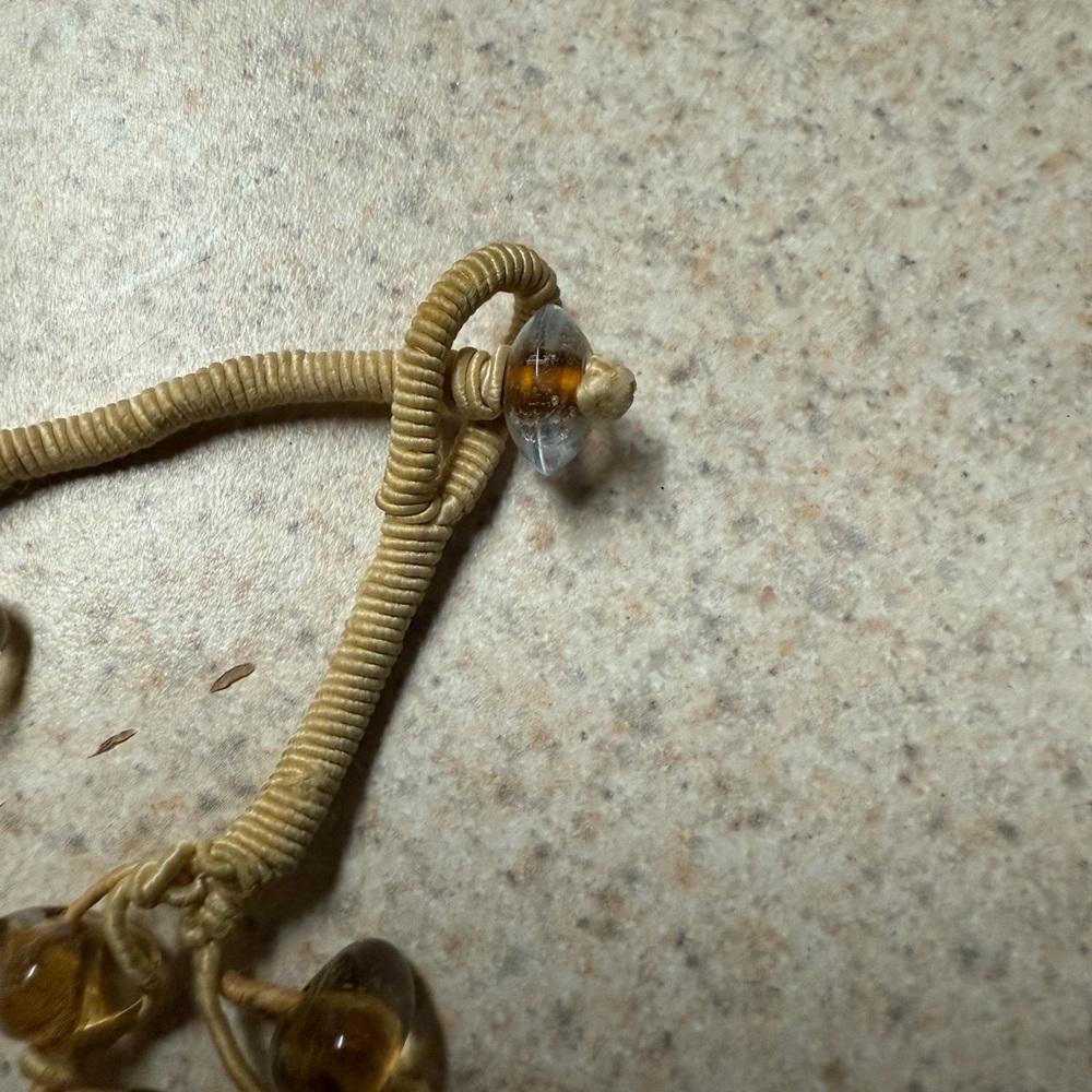Antique Baroque Glass Beaded Multi-Strand Necklace Amber Clear Statement Jewelry - Picture 8 of 8